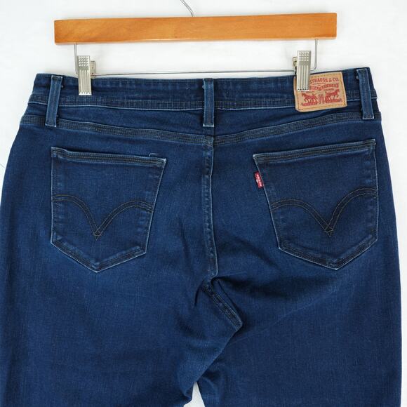 Levis 529 Jeans Womens 16 Dark Wash Denim Curvy Bootcut Stretch Y2K Classic - Picture 4 of 13
